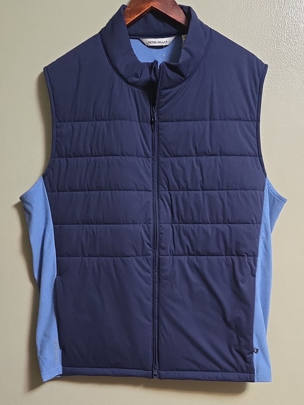 PETER MILLAR Crown Sport Men's XL Fuse Hybrid Fleece Vest MF25EZ14 NAVY New $255